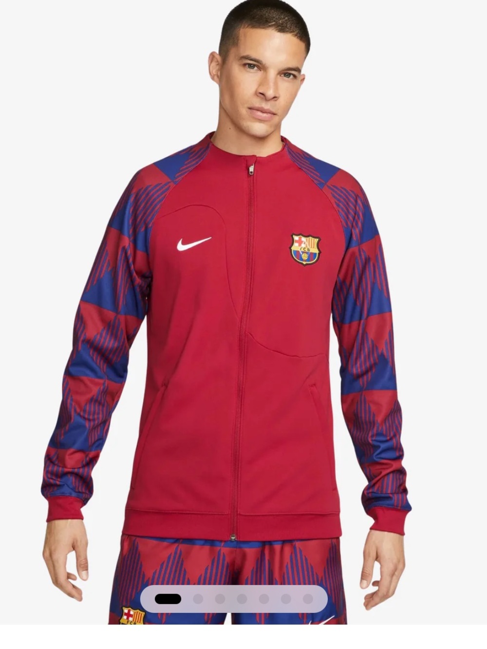 Nike FC Barcelona Men's Full-Zip‎ Jacket in Red and Blue medium